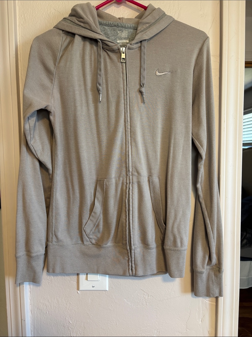 Nike Light Gray Full-Zip Hooded Bomber Jacket